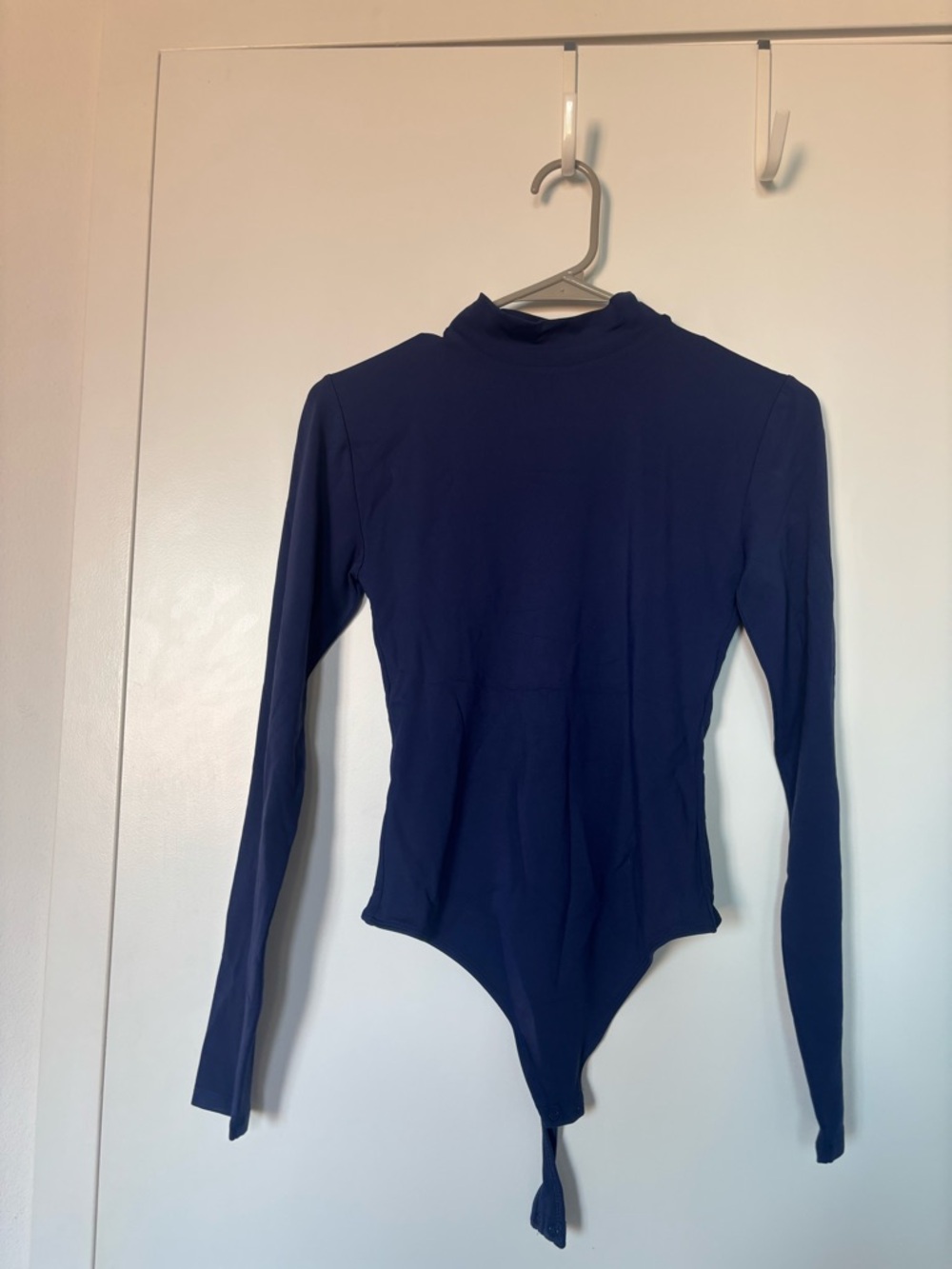 Aritzia Navy Long Sleeve Mock Neck Bodysuit